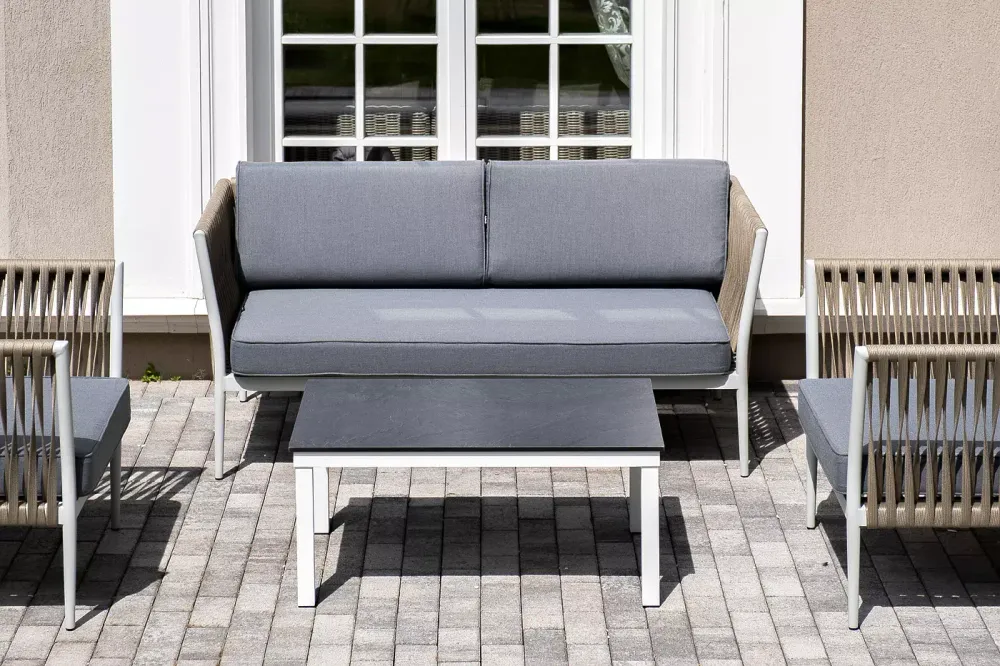 "Касабланка" лаунж-зона плетеная из роупа 4-местная, цвет серый