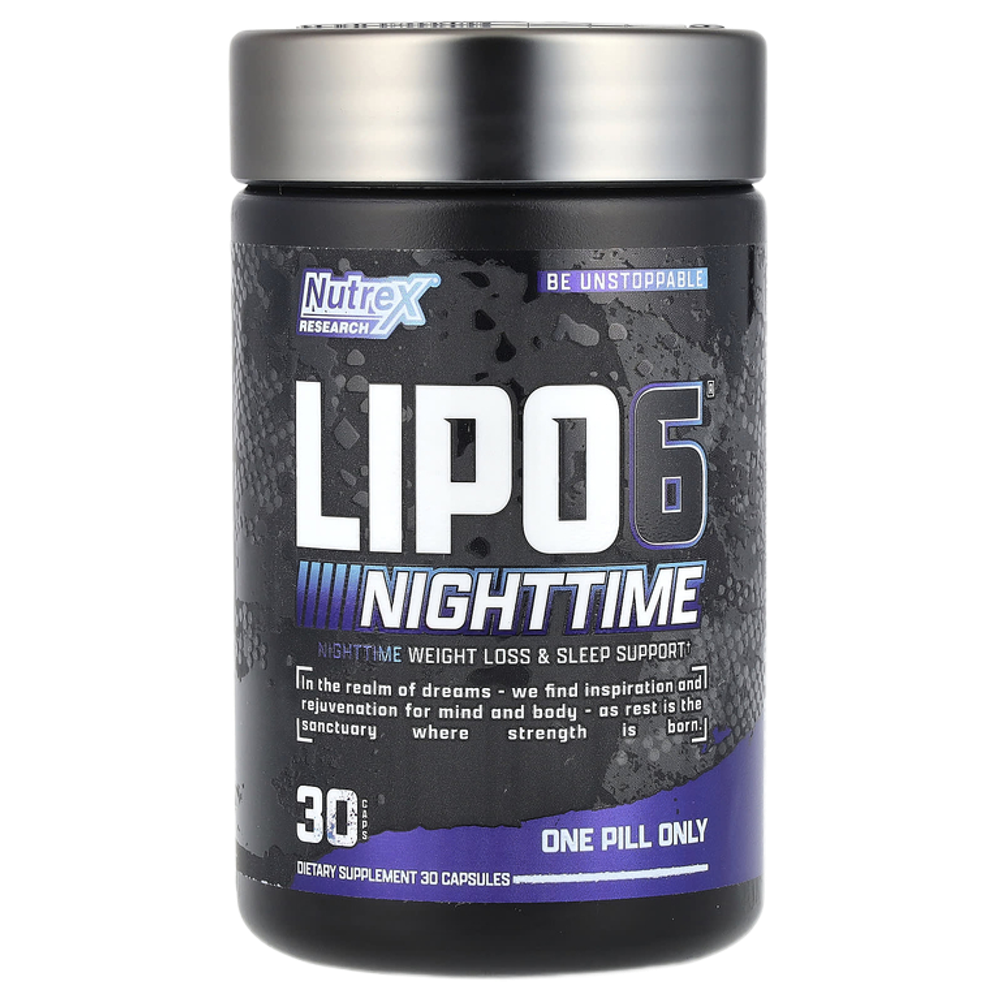 Nutrex Research Lipo-6 Nighttime, 30 капсул — Ночной жиросжигатель