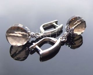 серьги с раухтопазом  с-0370
