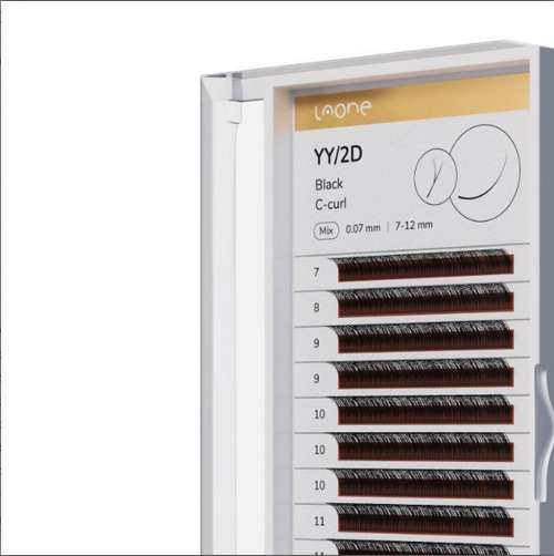 Ресницы черные Laone пучки MIX 2D