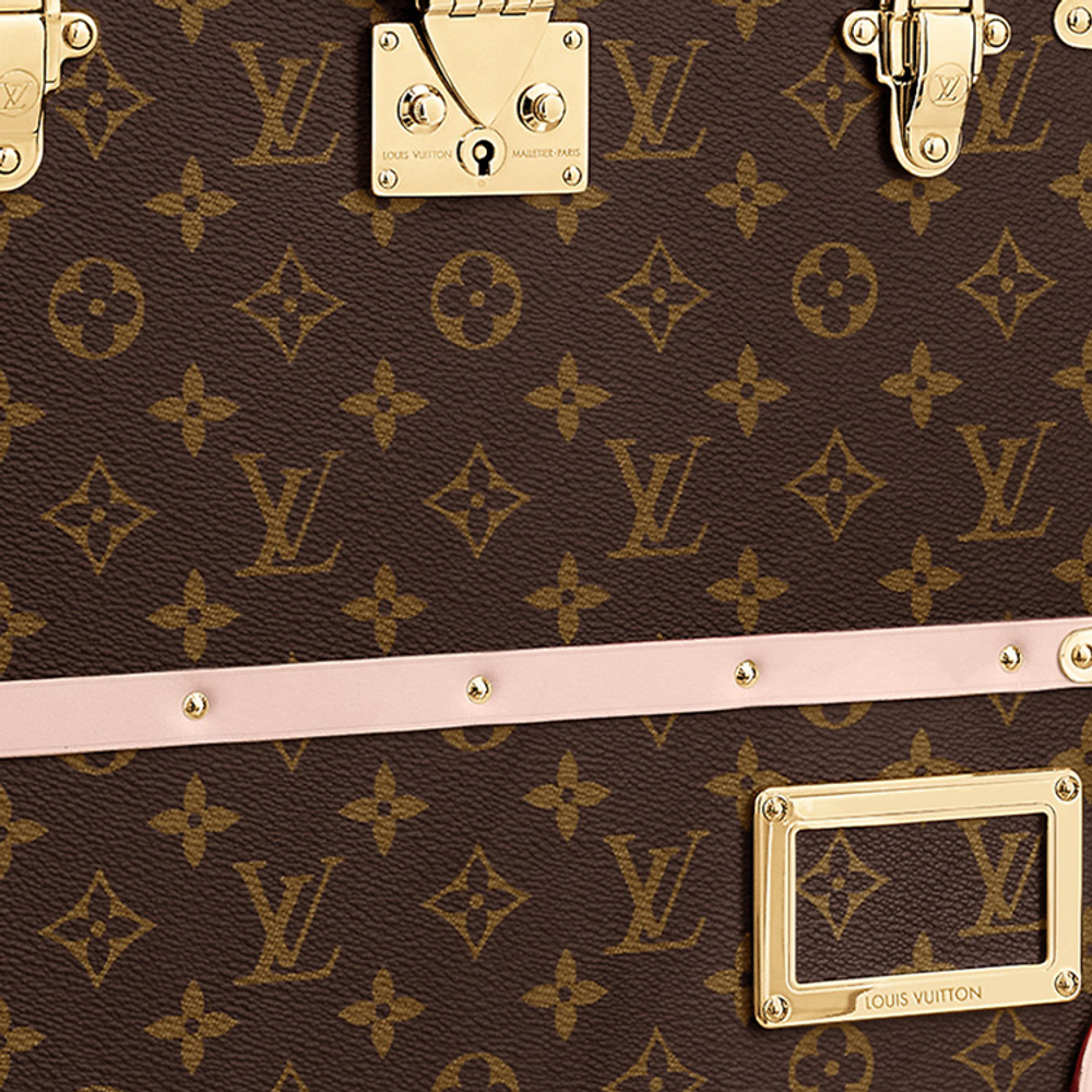 LOUIS VUITTON NEO Coated Canvas Portable Briefcase Women"s Pink/Brown