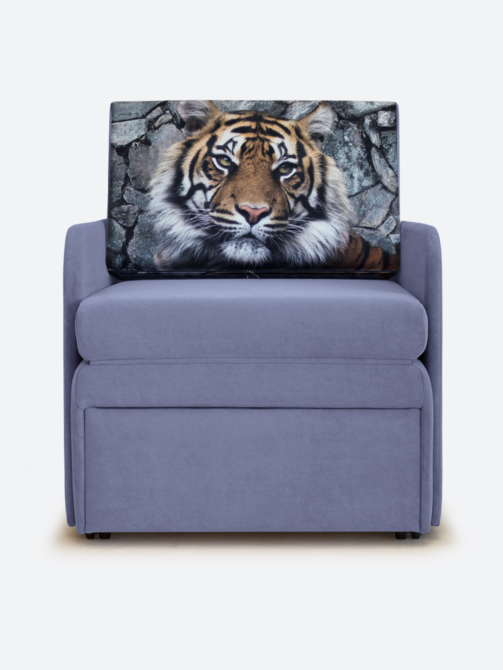 Кресло-кровать "Миник" с подлокотниками, купон Тигр