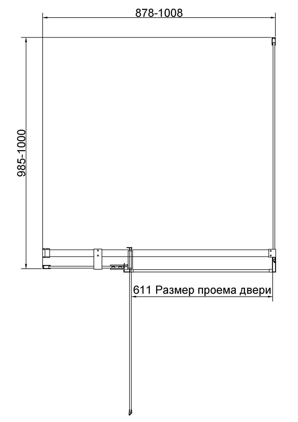 Душевой уголок Экстенза (Extenza) Vincea VSR-4EX901010CL, 900/1000*1000, хром, стекло прозрачное
