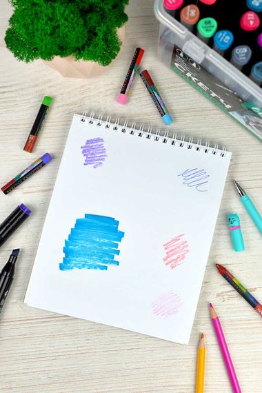 Скетчпад 168х195 мм, 30 л, блок - белый офсет 120 г/м², арт. 62334