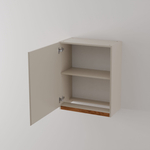 Навесной кухонный шкаф для сушки посуды 60х32х75 Виго / кухонный модуль с дверцей и полкой / персидский жемчуг, массив дуба