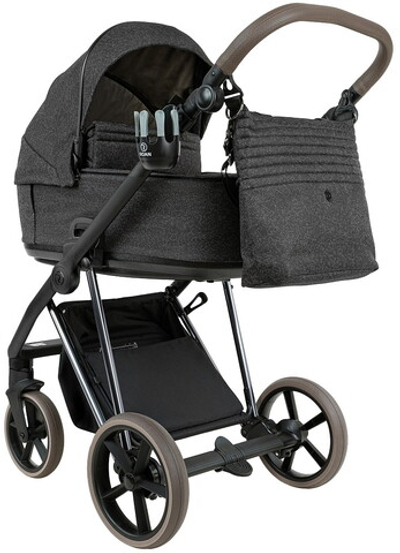 Детская коляска Roan Sol Vintage Luxury 2.0 2 в 1 PIX/55/D Pixel/Dark/Nickel/руч.Cappuccino