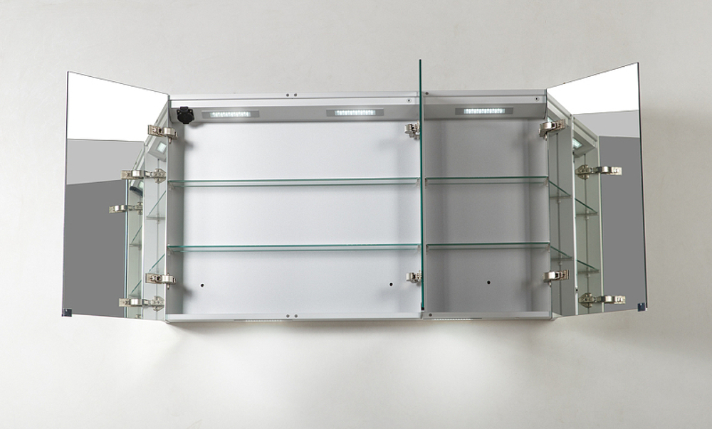 Зеркальный шкаф BelBagno 120 SPC-3A-DL-BL-1200 с подсветкой Сатин