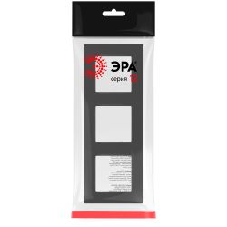 Рамка для розеток и выключателей ЭРА Серия 12 12-5203-05 на 3 поста, Классик, антрацит