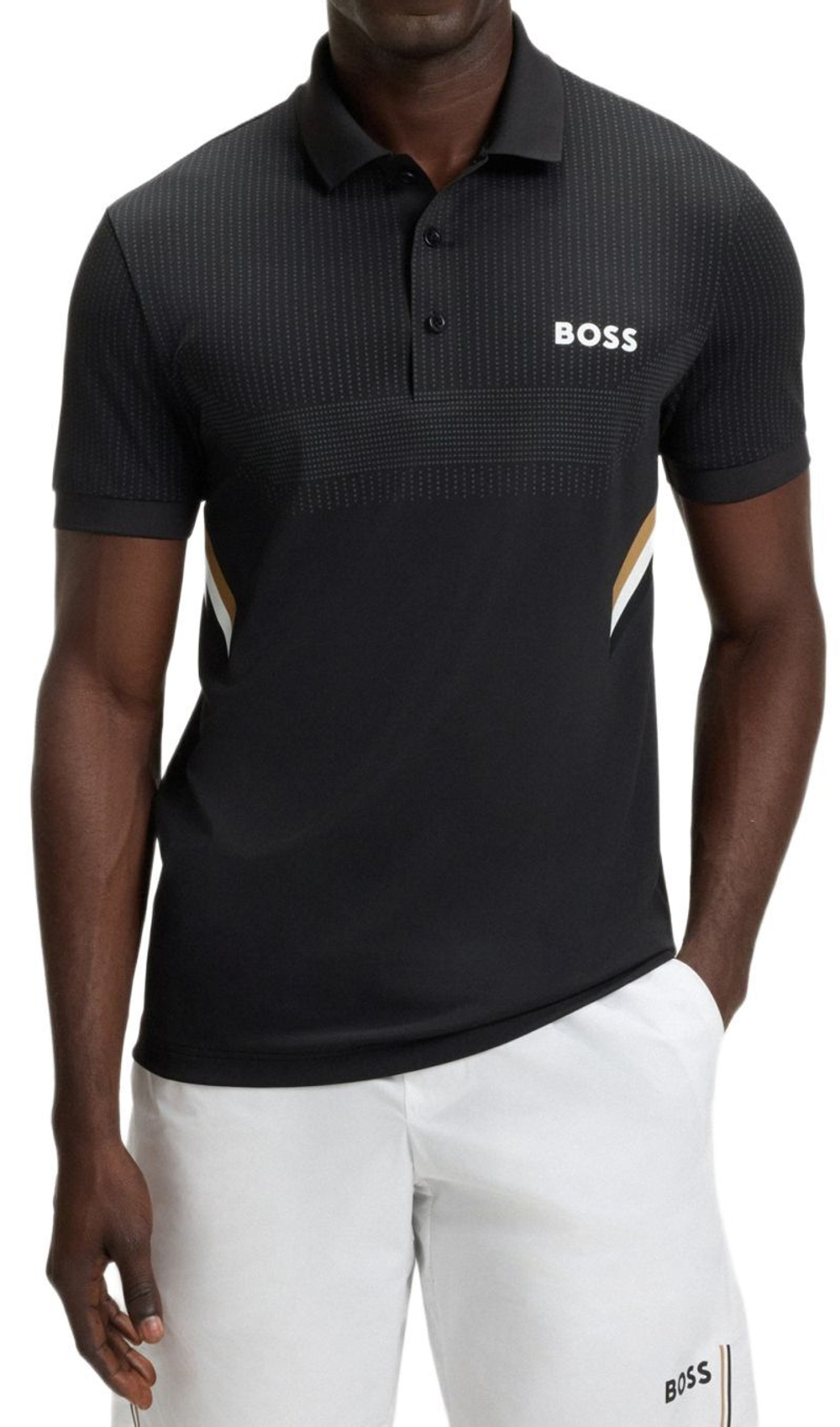 Мужское теннисное поло BOSS Active Slim Fit With Moisture Management Shirt - black