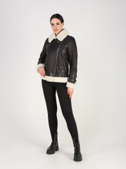 Дубленка зимняя натуральная короткая авиатор