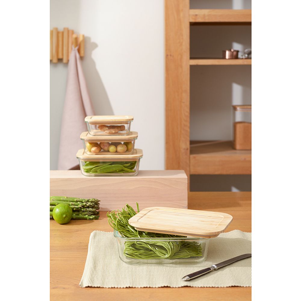 Контейнер для запекания и хранения Eco Store с крышкой из бамбука, 1520 мл