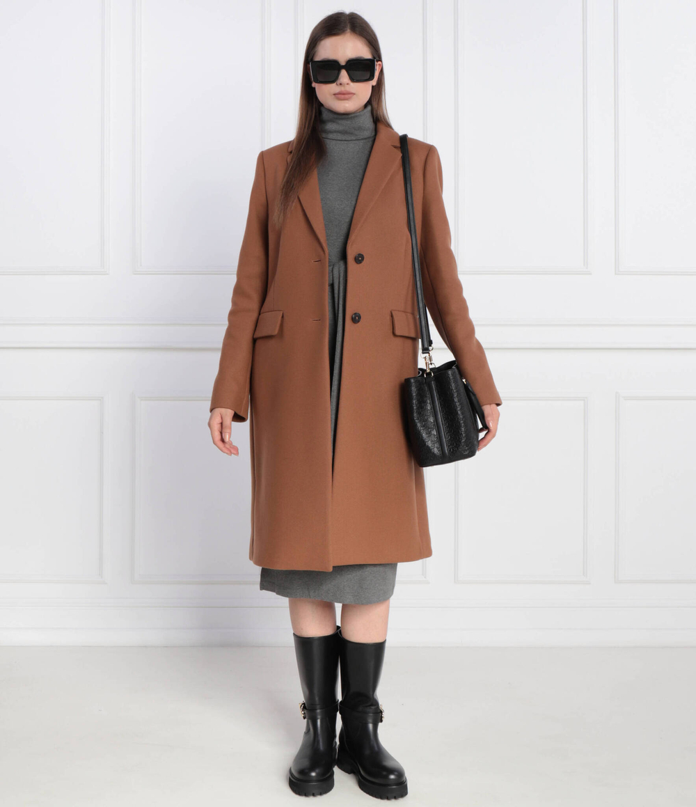 Хлопковое пальто Tommy Hilfiger - коричневый(WW0WW39753)