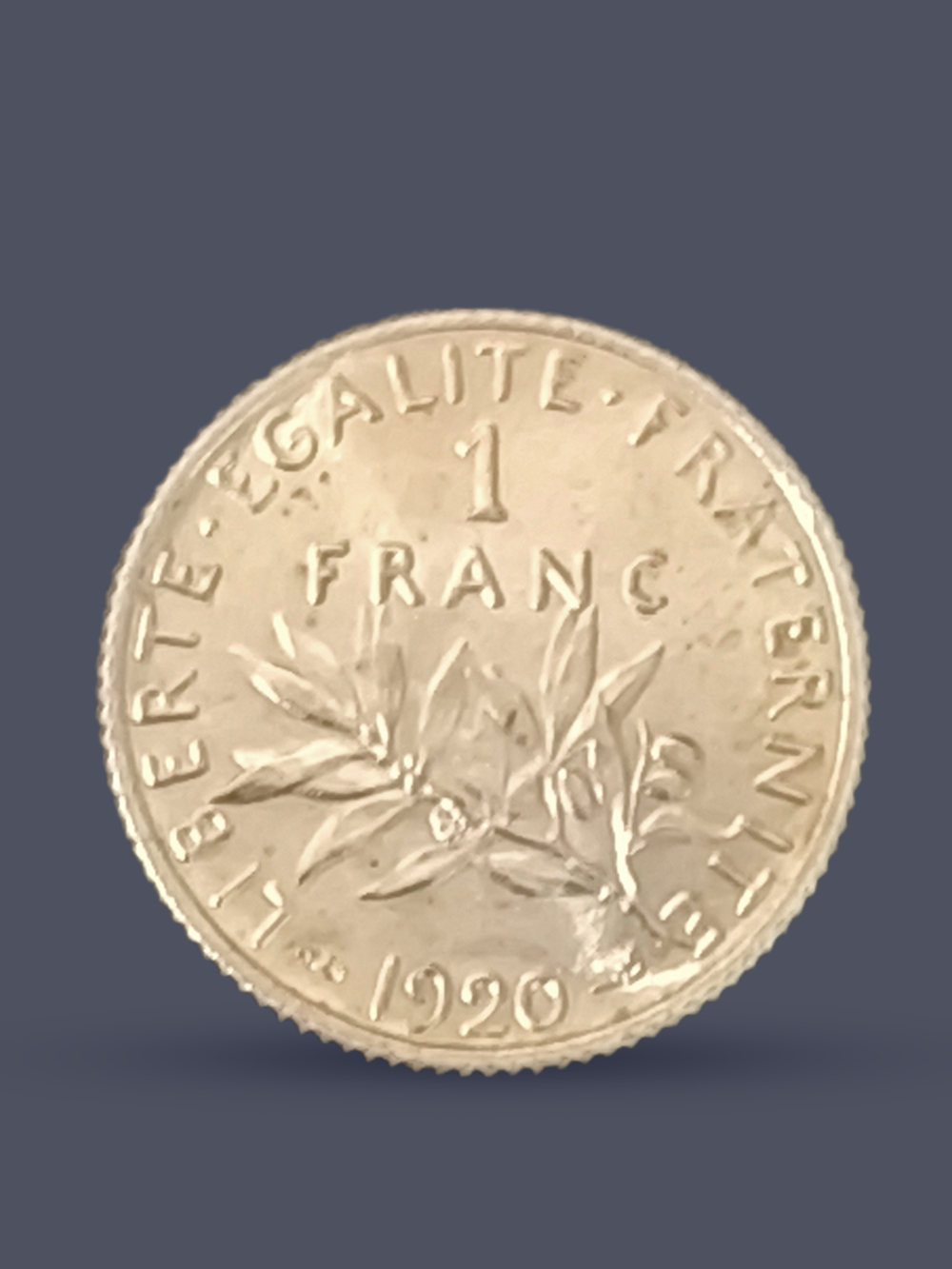 Монета Франции 1 франк (franc) 1920 год