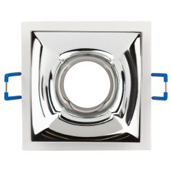 Светильник встраиваемый декоративный ЭРА KL102 WH/CH под лампу MR16 GU5.3 белый/хром | Декоративные встраиваемые светильники