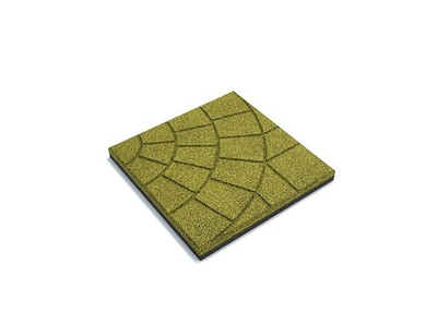 Резиновая плитка "Паутинка" 35х35х4 см Желтая