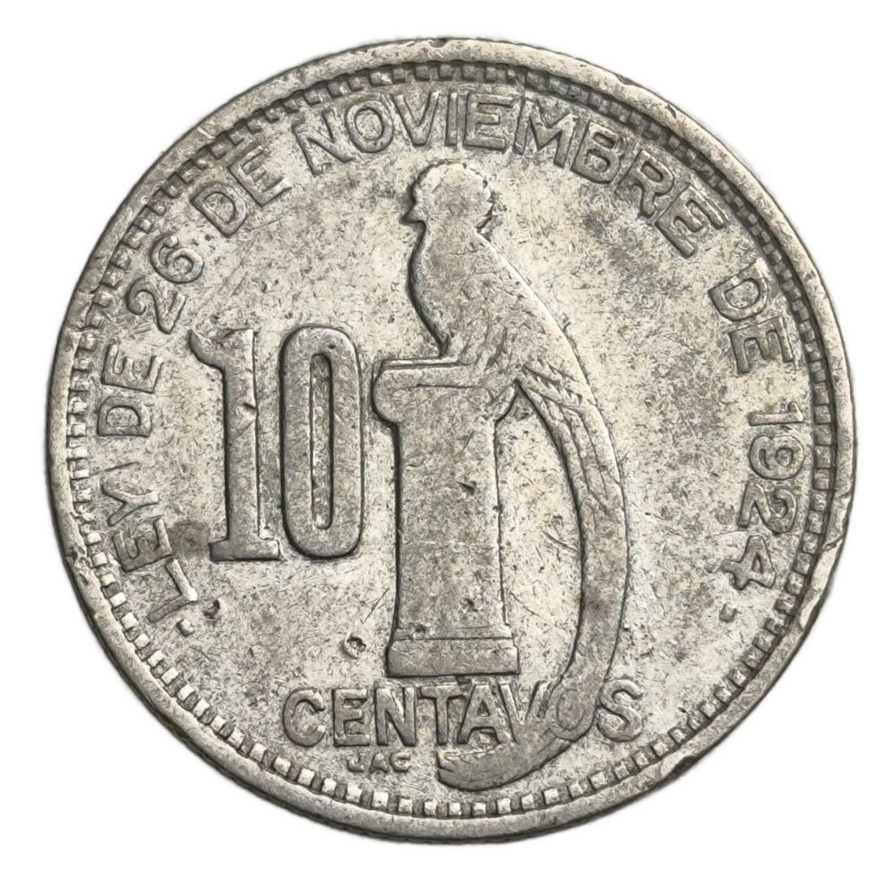 Монета 10 сентаво (centavos) 1949 год Гватемала