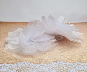 Большие школьные банты из  лепестков с бусинками, на резинке, 2 шт.