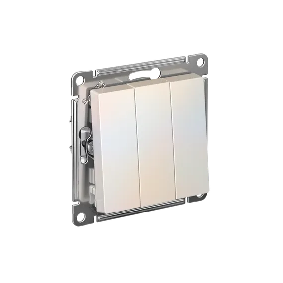 Выключатель 3-кл. СП AtlasDesign 10А IP20 (сх. 1+1+1) 10AX механизм жемчуж. SE ATN000431