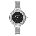 Часы Boccadamo Dome Silver Black DM002 BW/S с минеральным стеклом, кристаллами Swarovski