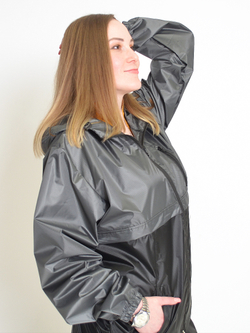 Спортивный костюм Prival Ветровлагозащитный женский, чёрный+серый