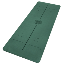 ULTRAцепкий 100% каучуковый коврик для йоги Simple Mandala Dark Green 185*68*0,5 см