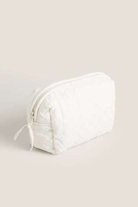 ZARA HOME МАЛЕНЬКАЯ КОСМЕТИЧКА С ЦВЕТОЧНЫМ ПРИНТОМ, БЕЛЫЙ