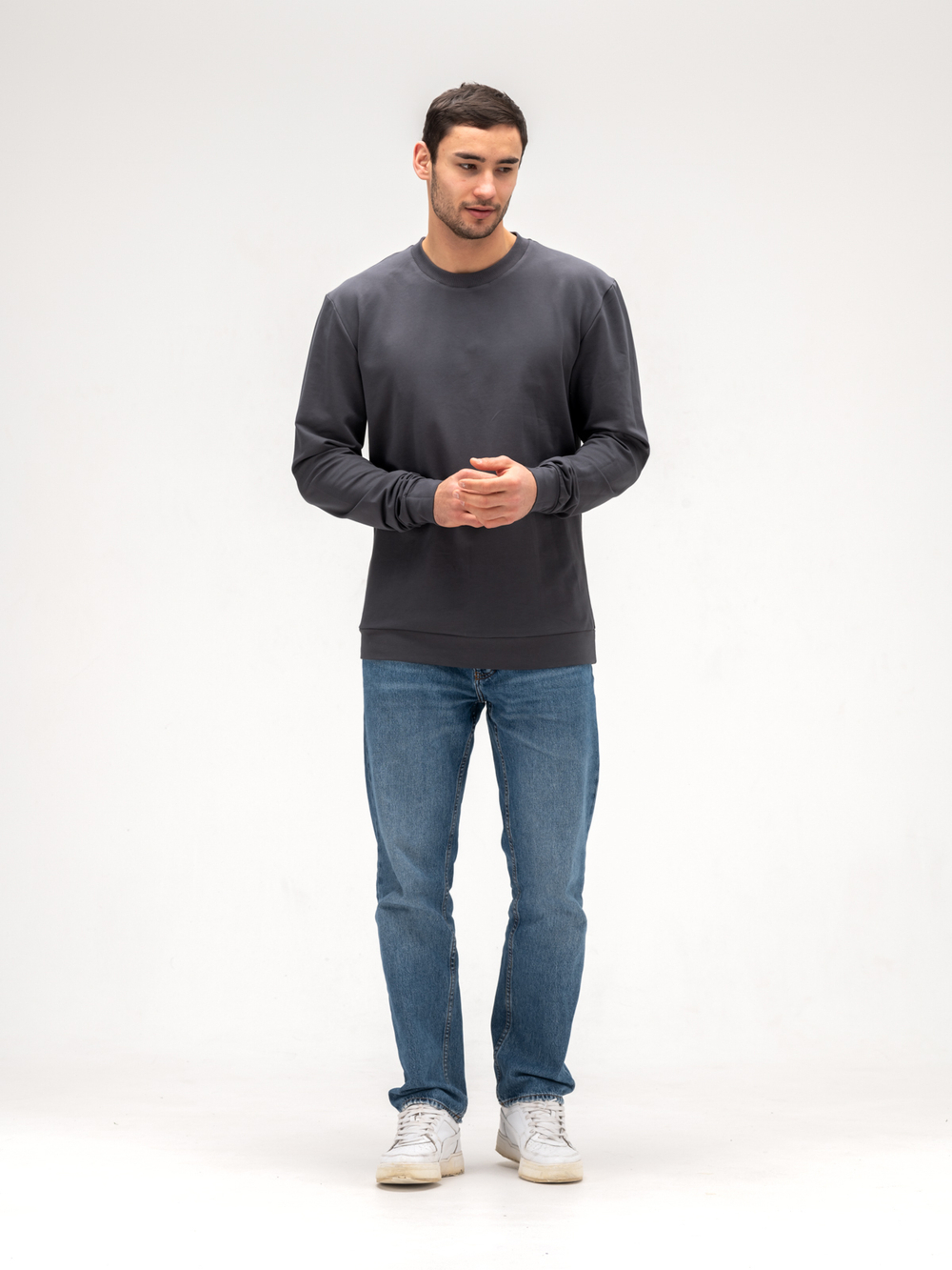 Лонгслив мужской хлопковый. Графит