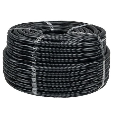 Труба гофр. безгалогеновая FRHF с протяжкой d63 мм (15 м) черная EKF-Plast FRHF-63