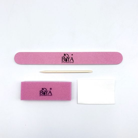 Одноразовый набор для маникюра (6 предметов): пилка, салфетки, баф, апельсиновая палочка