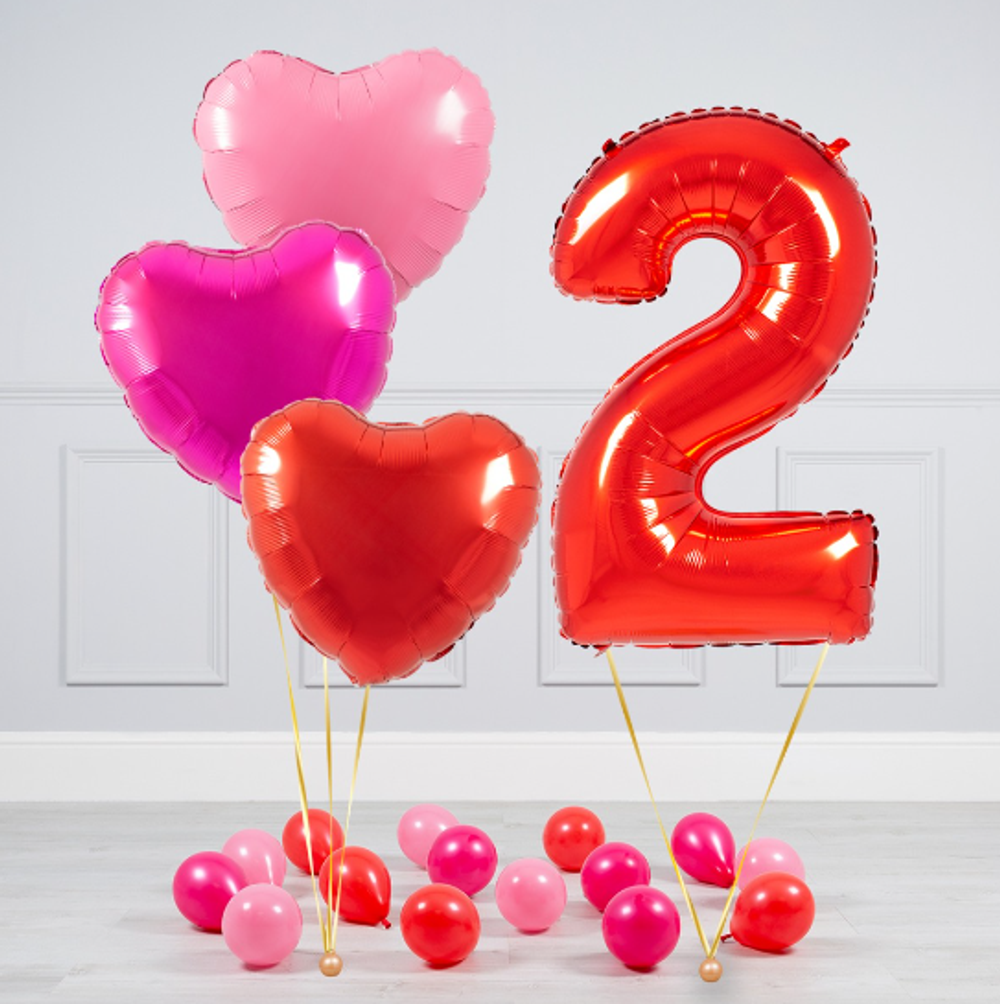 FM Шар 40" / 102 см "Цифра 2" Красный (БГ-60)  Изображение2