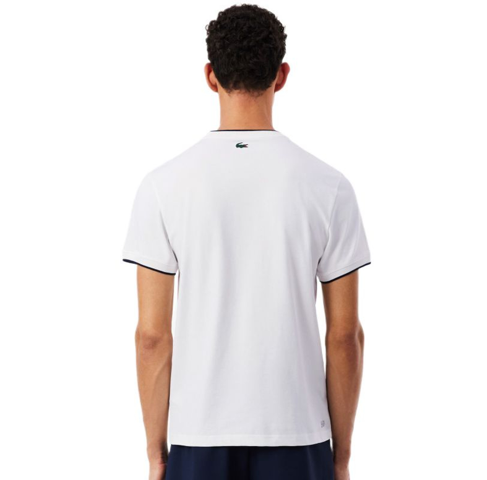 Теннисная футболка Lacoste Ultra Dry Heritage Badge - navy blue