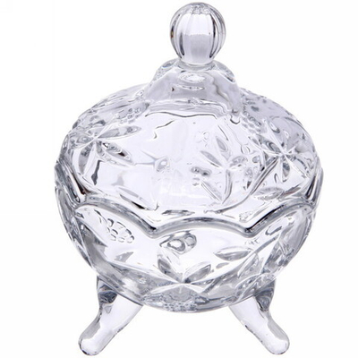 Сахарница стеклянная 200мл «Виноград» 9,5*13см на ножках