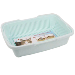 Туалет для котят с сеткой ментол-белый