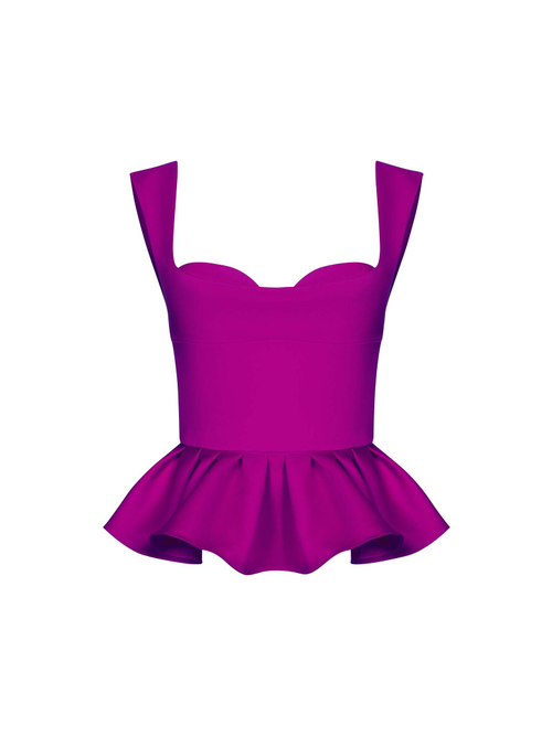 Топ-бюстье из атласа с баской