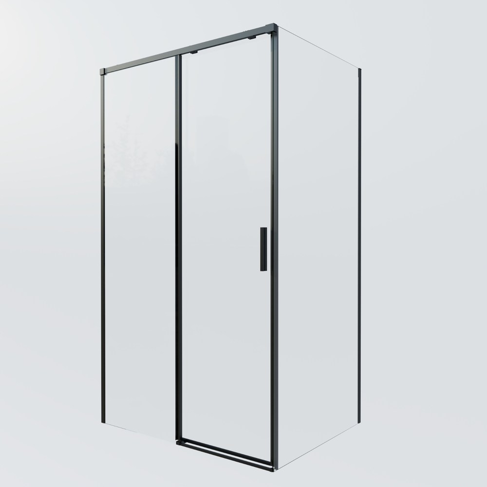 Душевой уголок Soft 2 VSR-3SO29010CLB, 1000*900, черный, стекло прозрачное