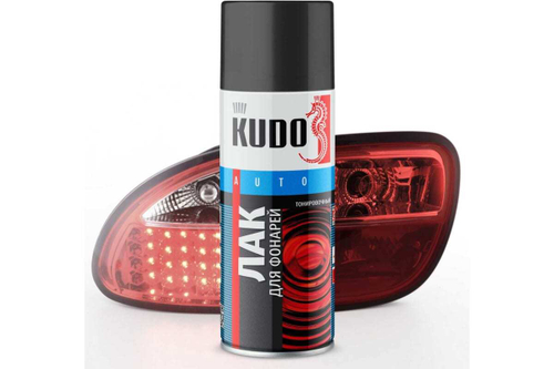 Лак для тонировки фонарей Kudo черный (520мл) аэрозоль
