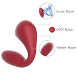 Красный вибратор Magic Motion Bobi с вакуумной стимуляцией