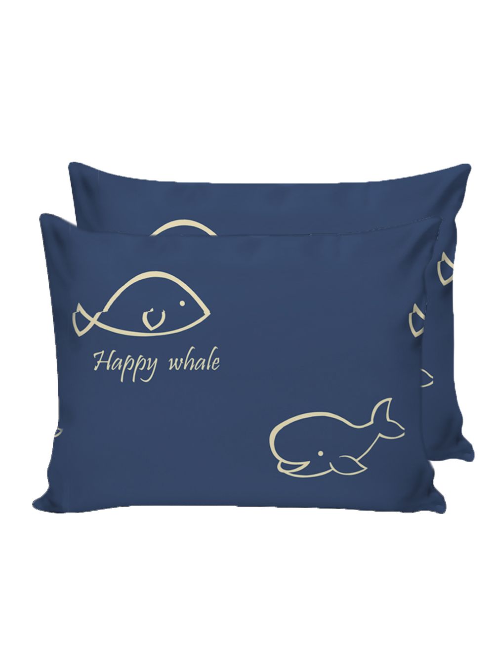 Постельное белье Сказка "Киты" евро Наволочка 50х70 см 2 шт Простынь 240х215 см Пододеяльник 200х215 см, перкаль