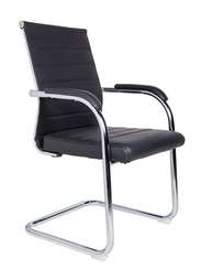 Кресло офисное  Авалон CF  хром  черная экокожа
