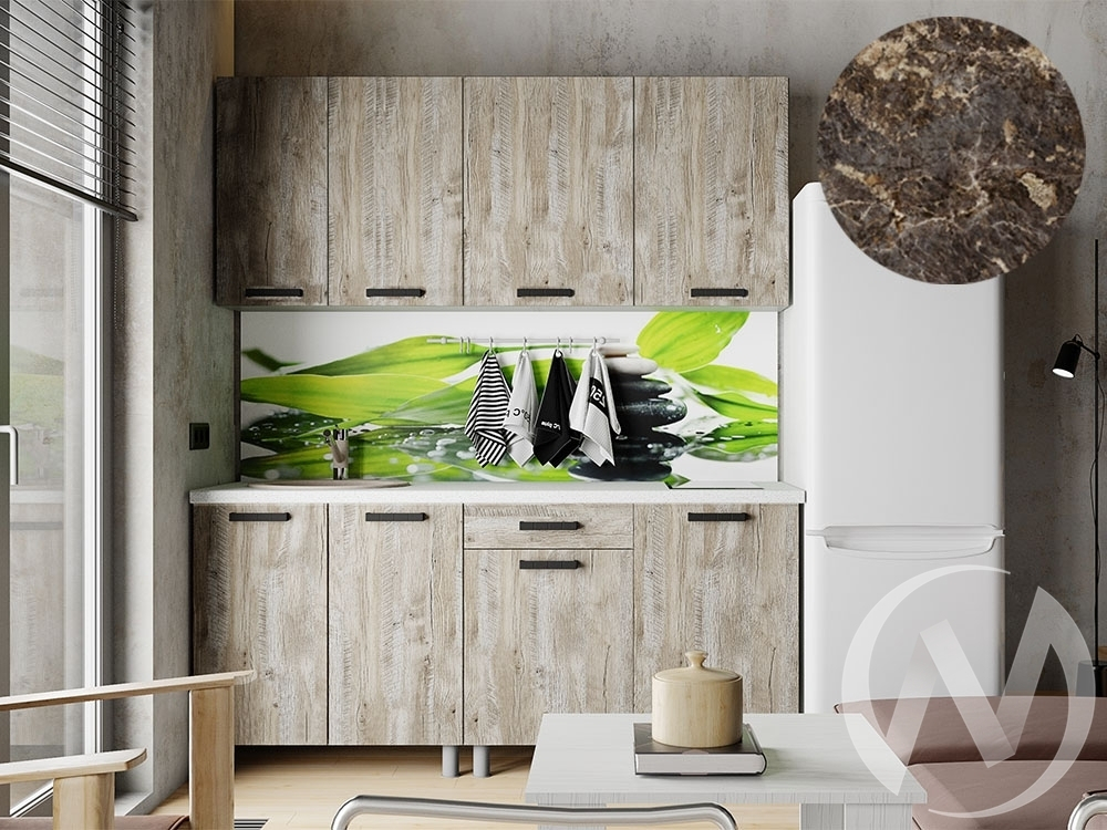 Кухня Элиана 1.8м (корпус белый/дуб юкон) 38мм королевский опал