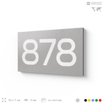 Номер на дверь 878, табличка на дверь для офиса, квартиры, кабинета, аудитории, склада, серая 120х70 мм, Айдентика Технолоджи