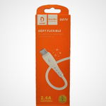 Кабель DENMEN D07V USB-microUSB 2.4A 1м Silicone White