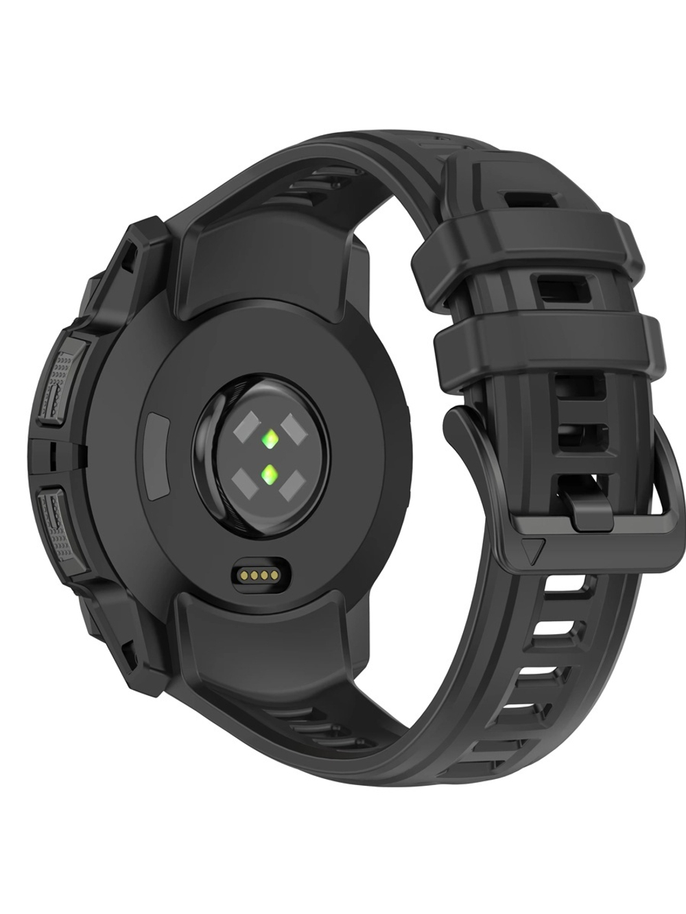Ремешок для Garmin Instinct 3 (45) силиконовый ширина 22 мм оригинальное крепление (Черный)