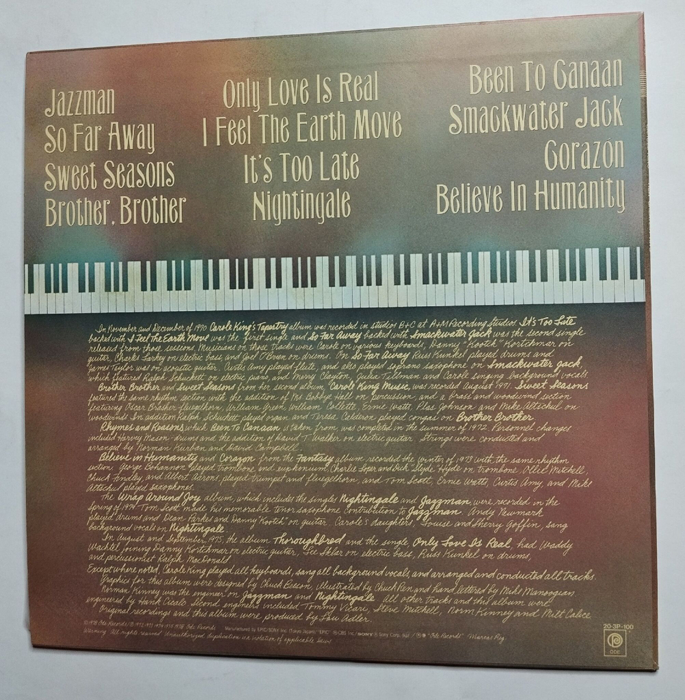 Винтажная виниловая пластинка LP Carole King Her Greatest Hits Songs Of Long Ago (Japan 1981)