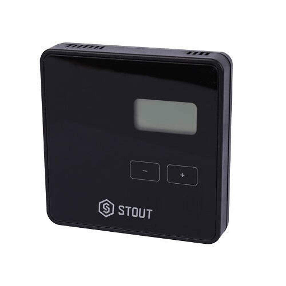 Терморегулятор комнатный STOUT ST-294v1 (проводной, питание от батареек, цвет черный)