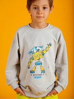 Свитшот " Робот Croot" для мальчика(светло-серый)