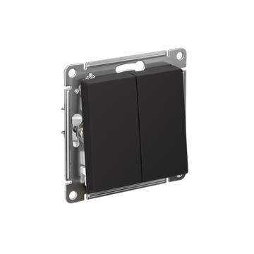 Переключатель перекрестный 2-кл. AtlasDesign 2хсх.7 10АХ механизм карбон SE ATN001073