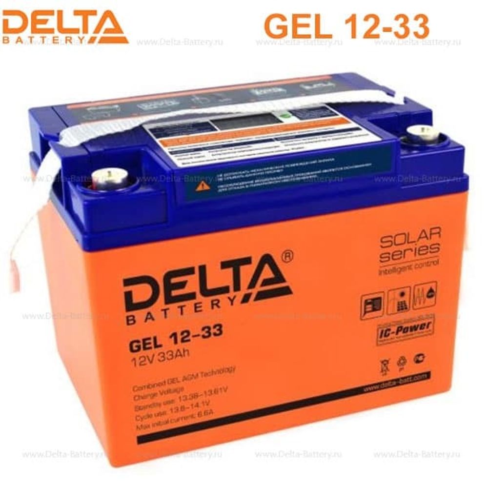 Аккумуляторная батарея Delta GEL 12-33 (12V / 33Ah)