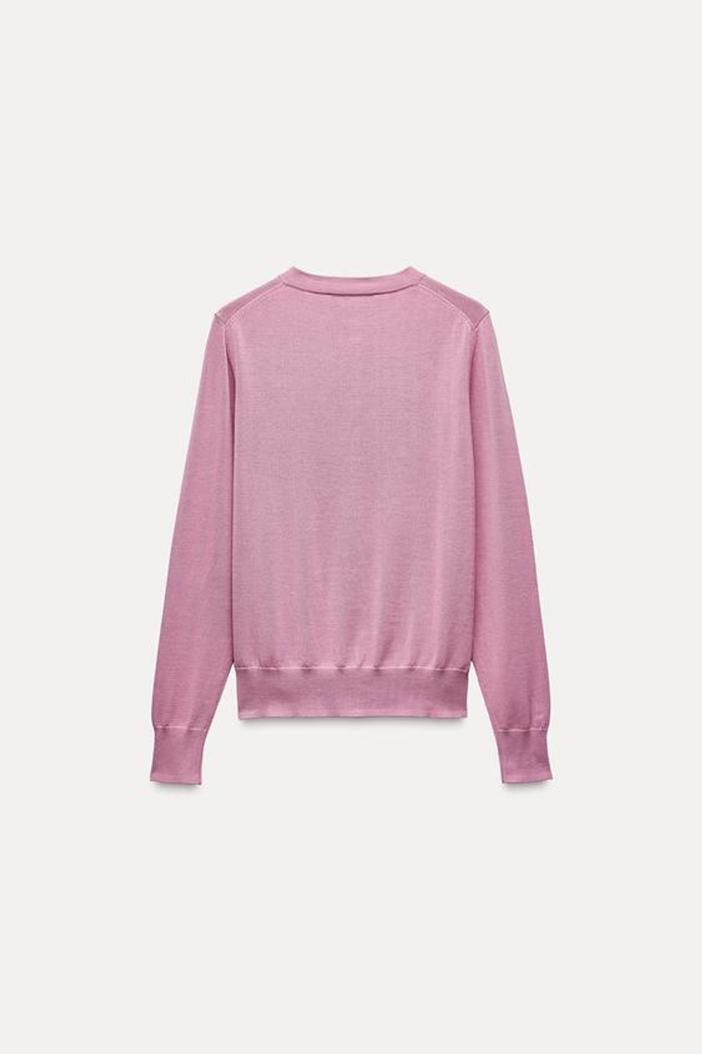 ZARA ОДНОТОННЫЙ ТРИКОТАЖНЫЙ КАРДИГАН С ЗОЛОТИСТЫМИ ПУГОВИЦАМИ, ПУДРОВО-РОЗОВЫЙ