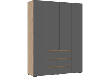 Шкаф Woodville Элла ШК 05 серый графит 0162, дуб крафт золото